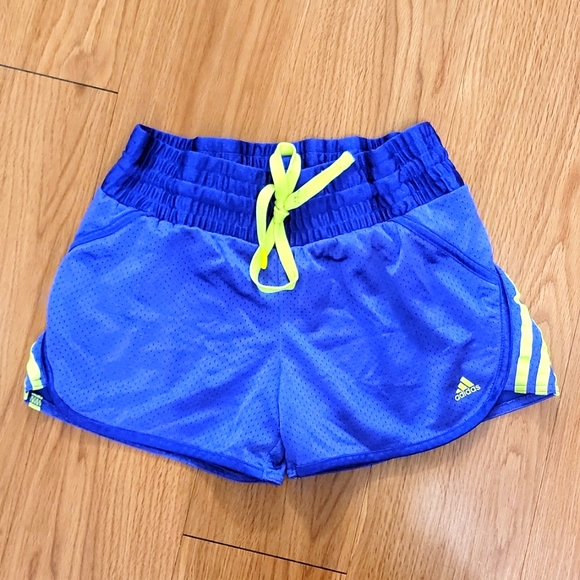 Adidas Purple And Neon Yellow Shorts 